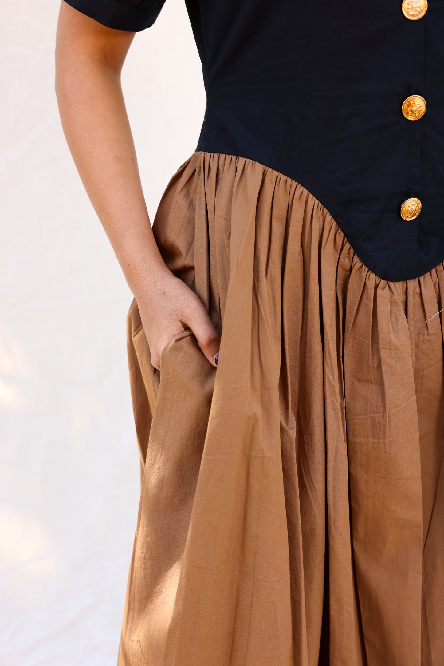 Black & brown maxi dress