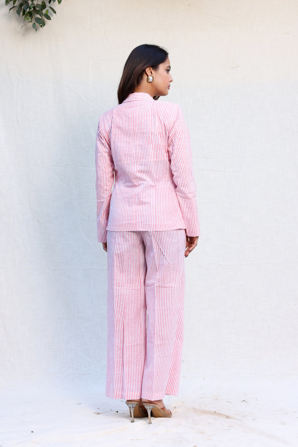 Stripped blazer with pants set