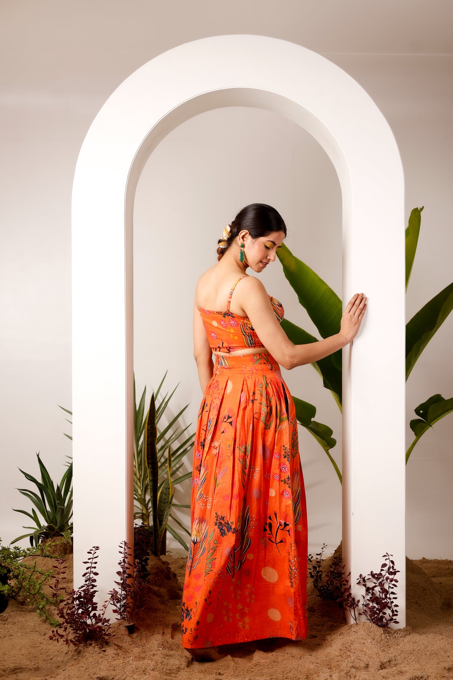 Strappy bustier with box pleat skirt Co-Ord Set