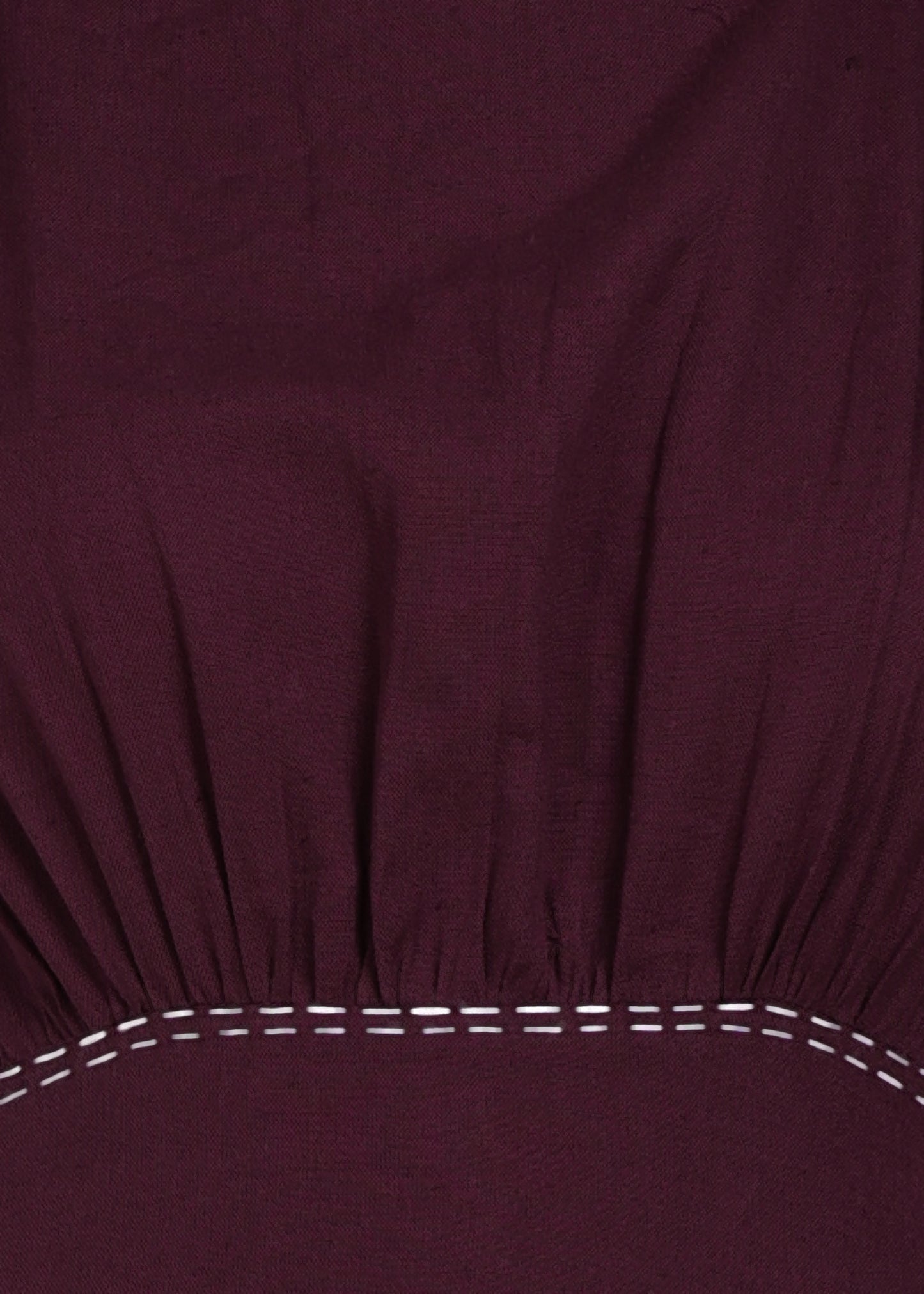 Plum Grace Hand-Stitched Flared Midi Dress