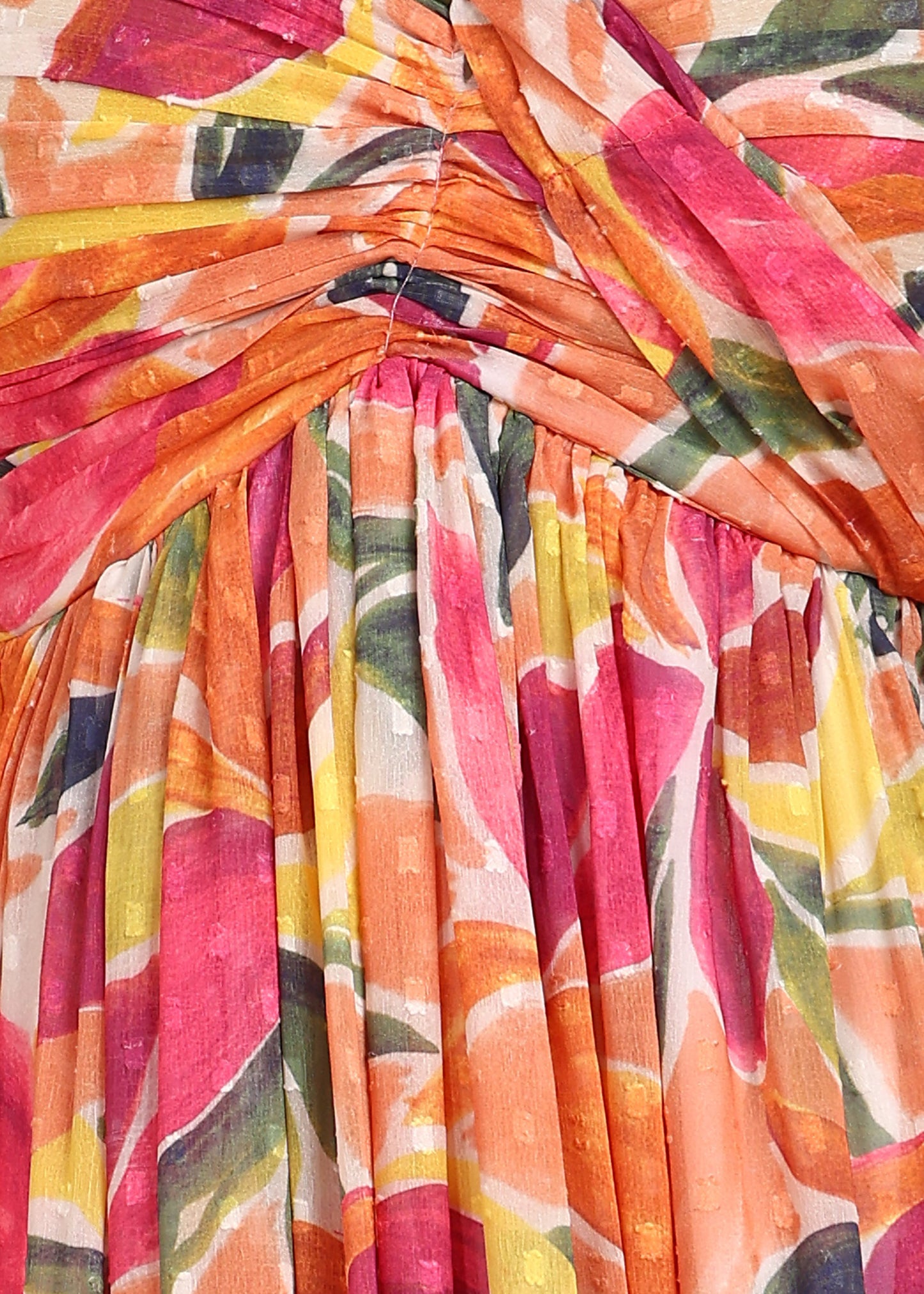 Sunset Bloom Strapless Flared Maxi Dress