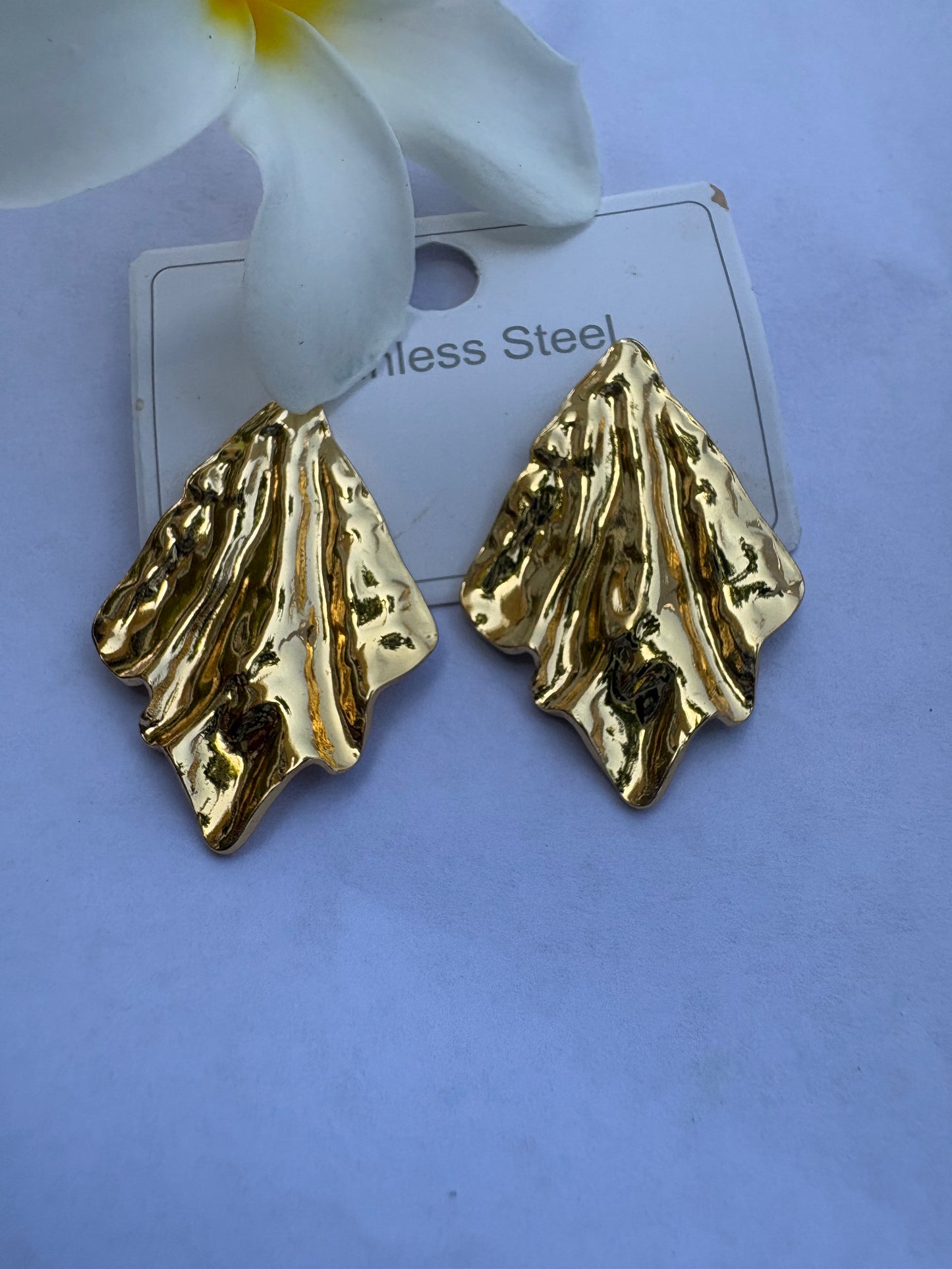 Leafy Hammered Earring