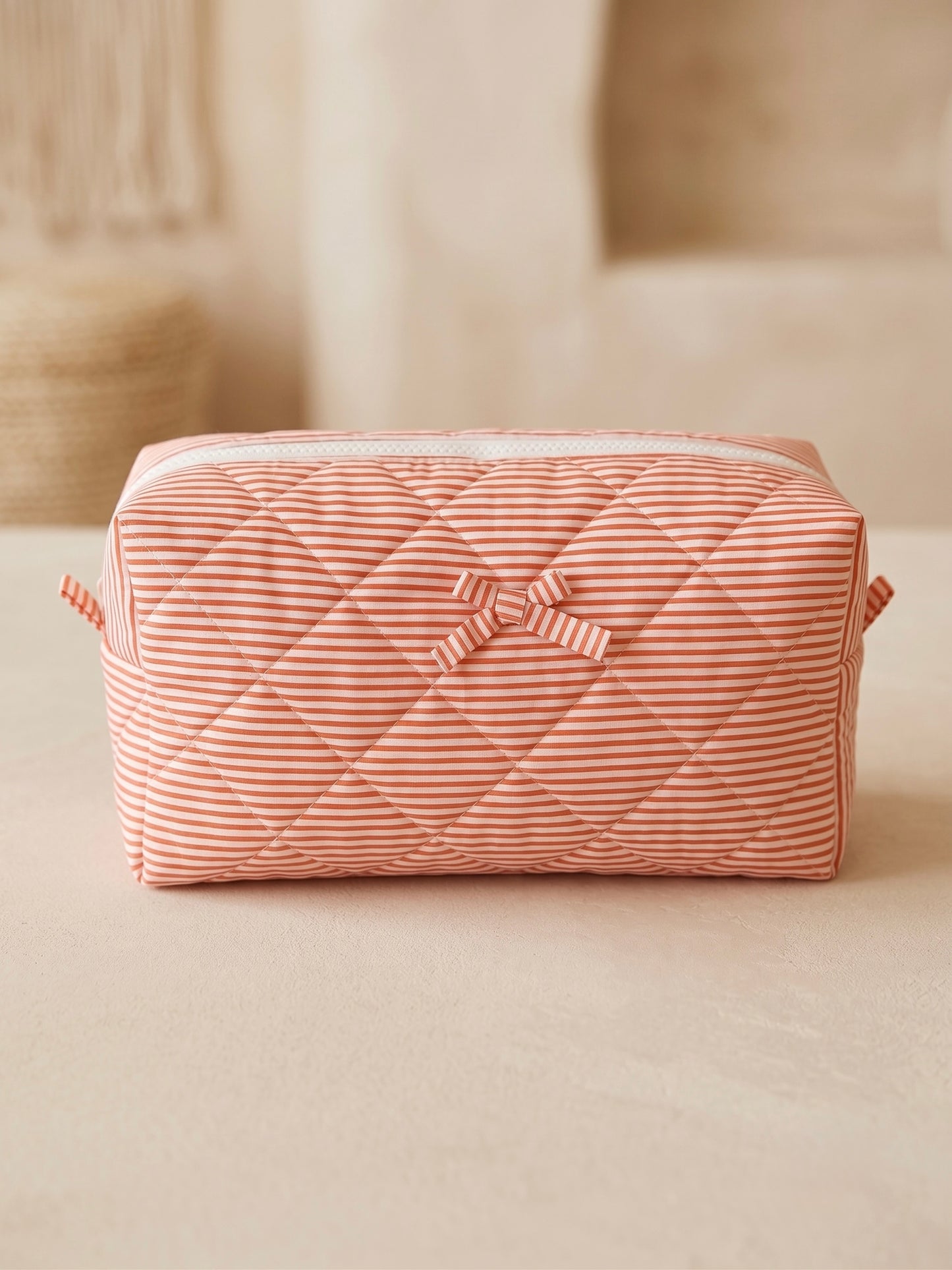 The Candy Stripe Quilted Beauty Pouch Moonstruck