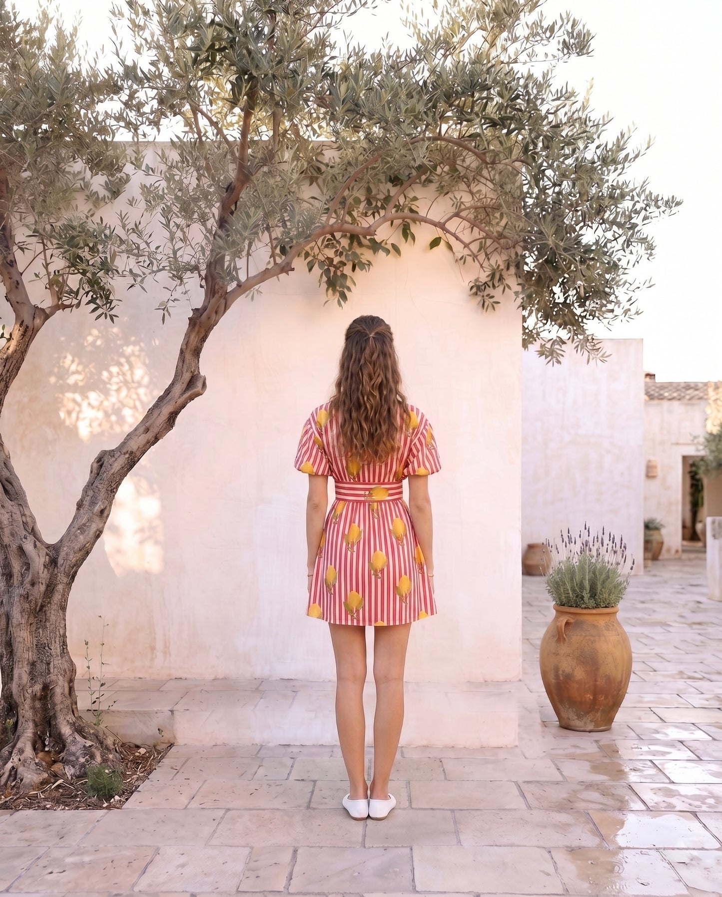 Sicilian Lemon Stripe Mini Dress