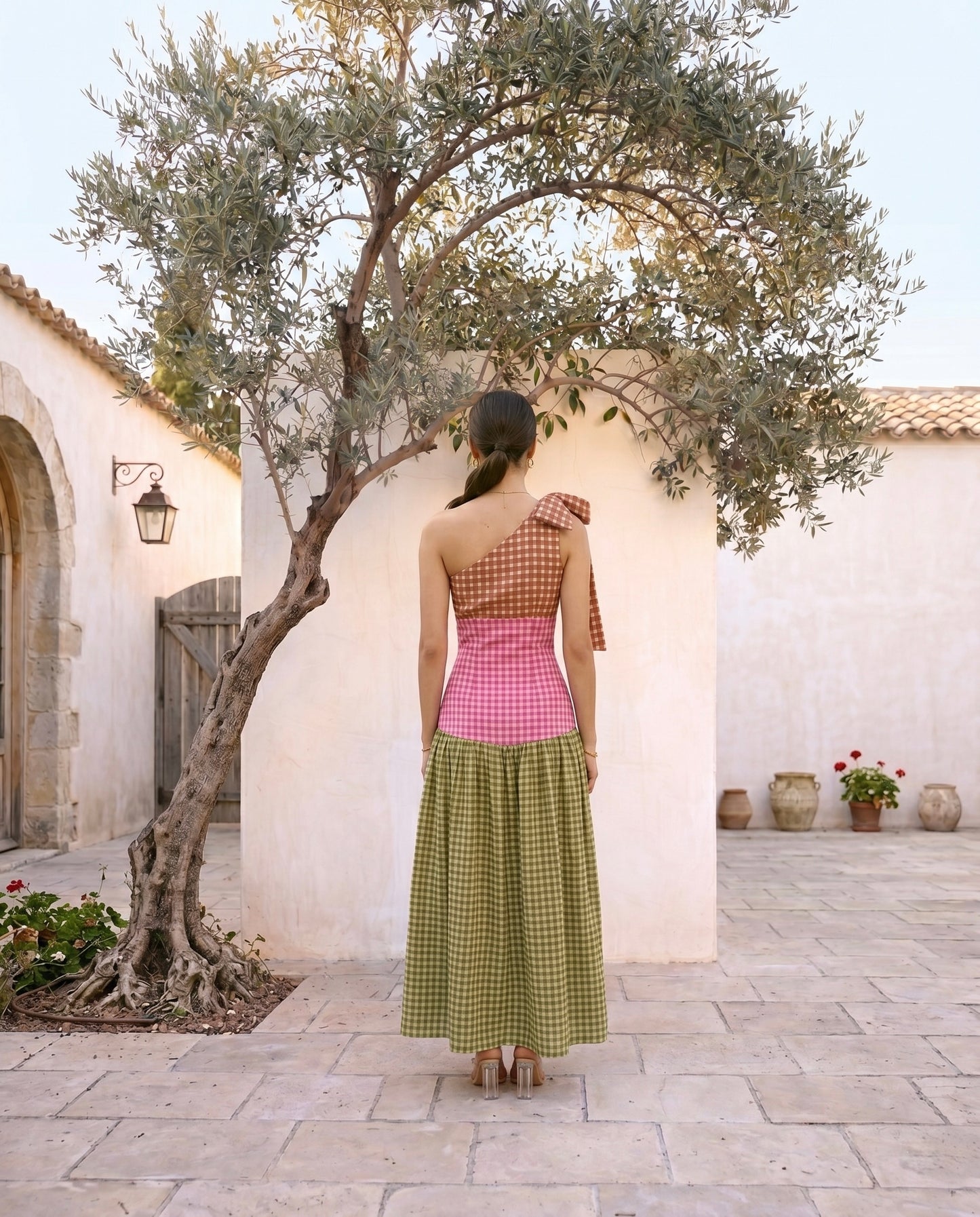 Sunlit Gingham Patchwork Dress