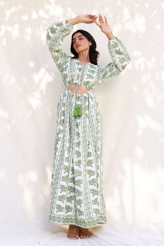 Flowy Maxi Dress featuring a Front Tie-Knot