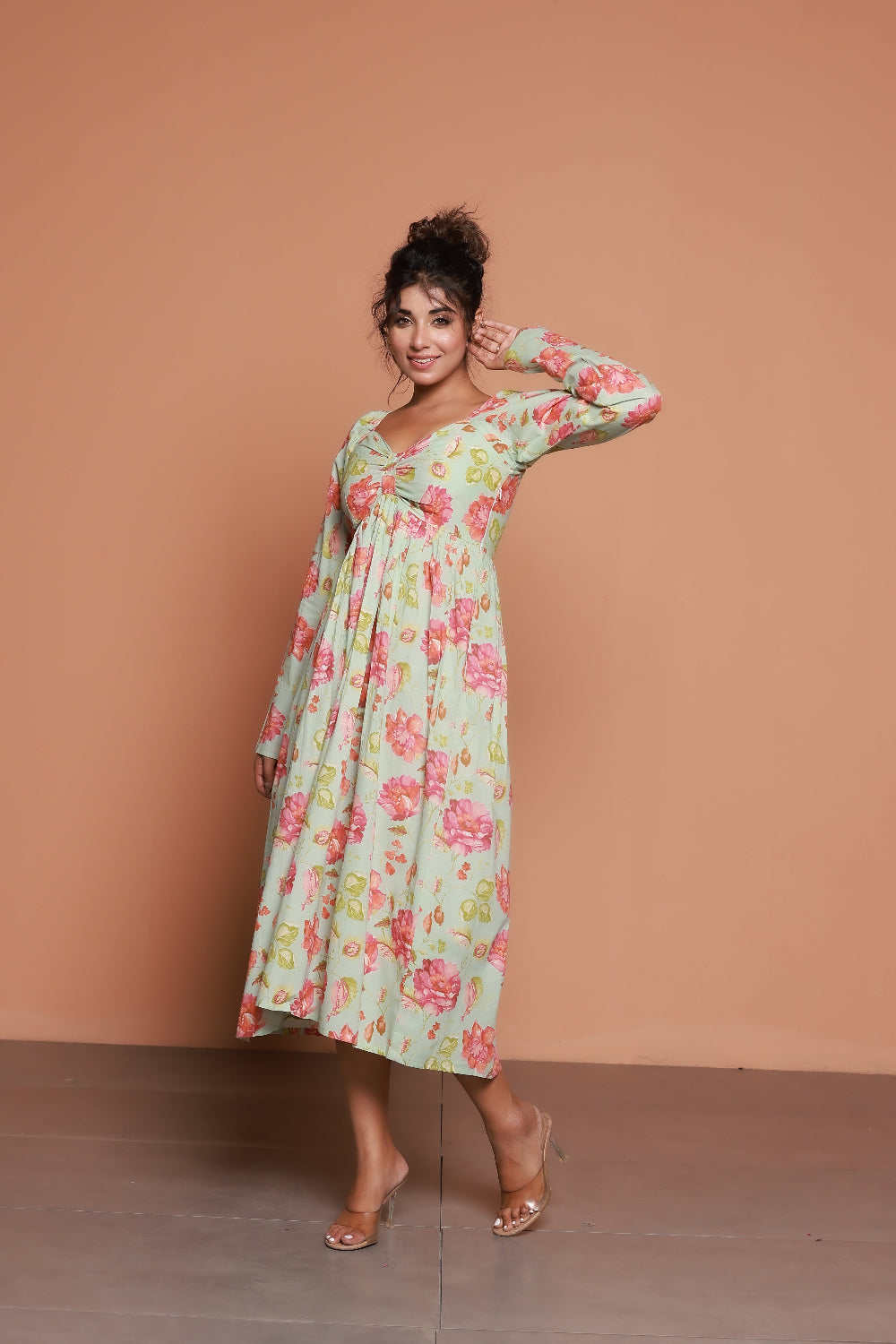 full sleeve midi dress