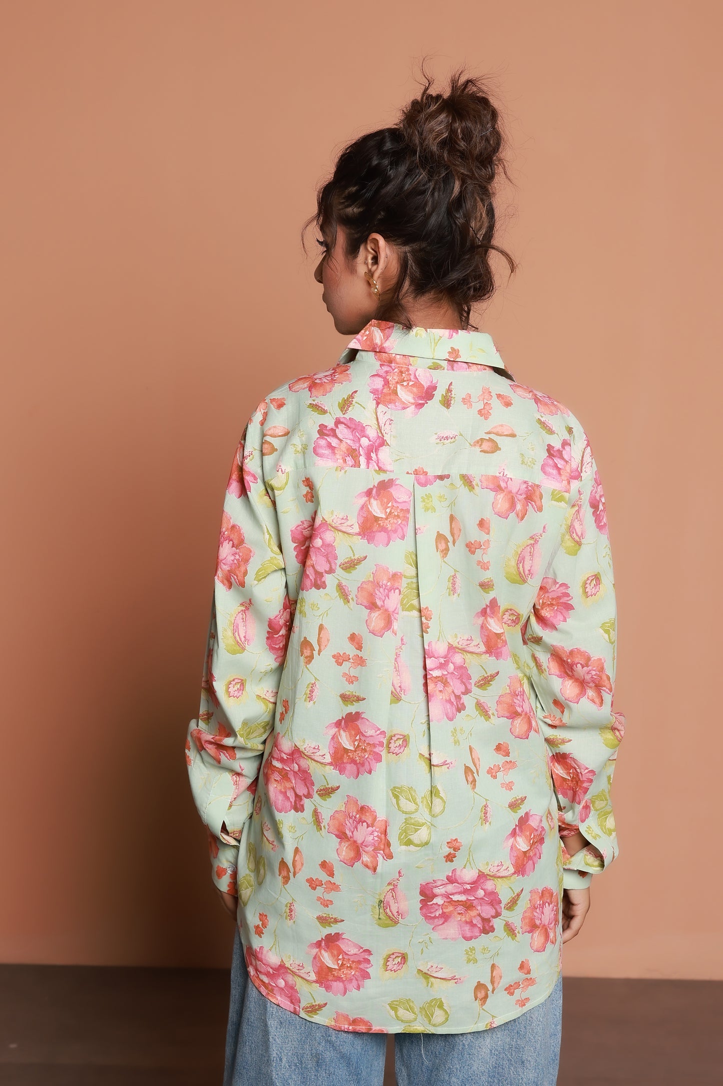 Floral printed oversized shirt