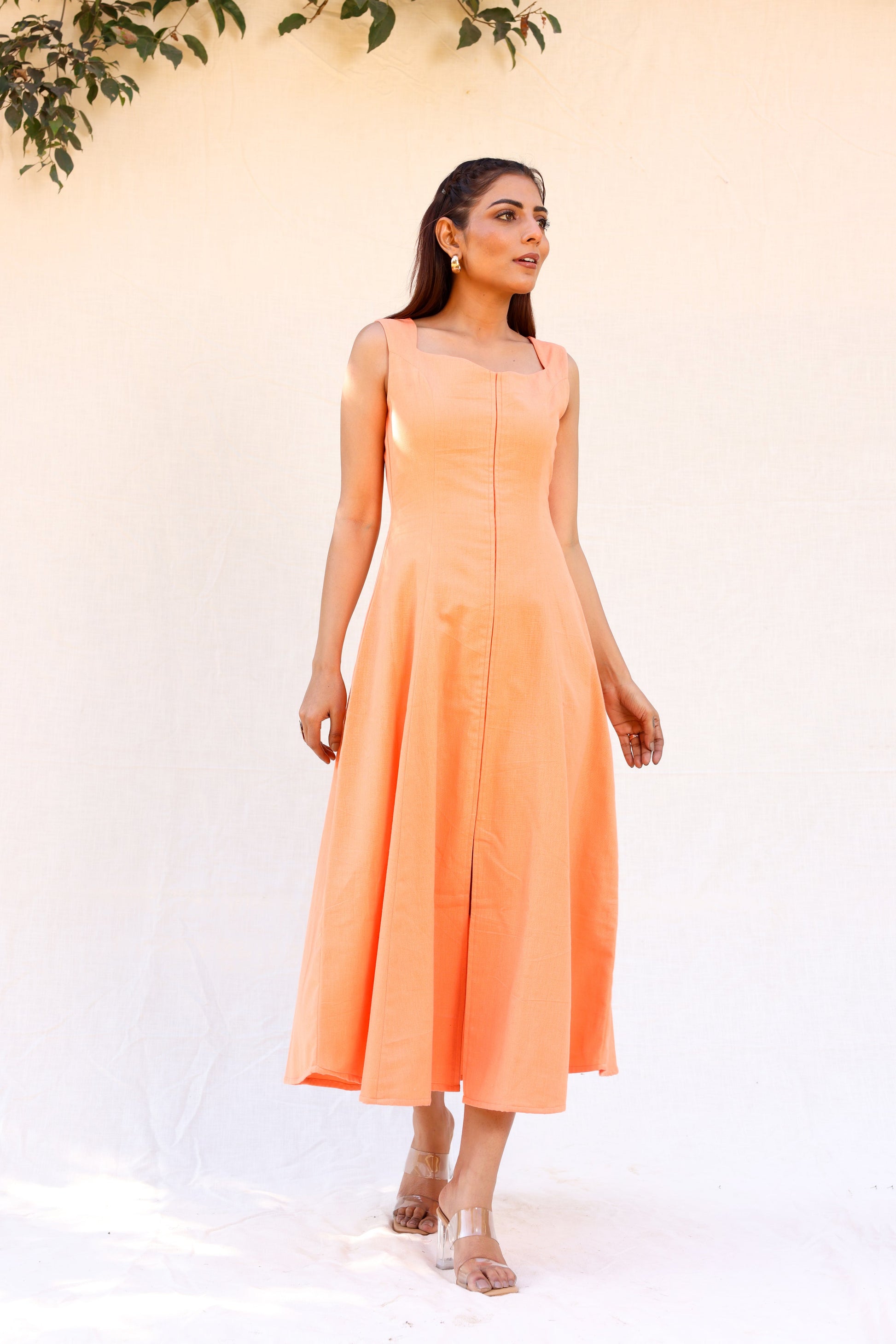 orange sleeveless midi dress Cupshe Humble Brag Orange Midi Dress - Orange
