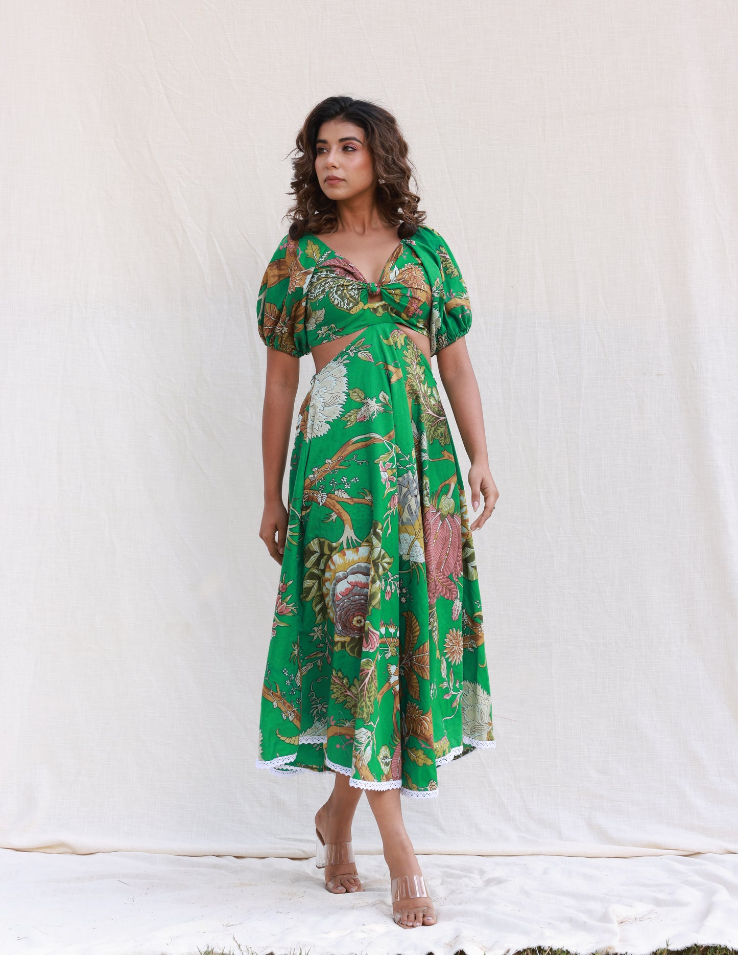 Mid-bust knot side waist cut-out maxi dress Moonstruck Mid-bust knot side waist cut-out maxi dress Moonstruck