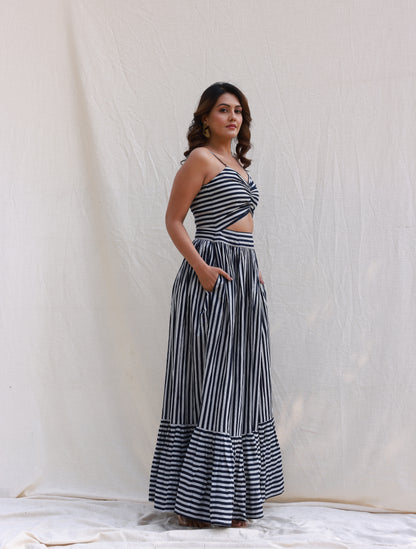 Stripped patterned maxi dress