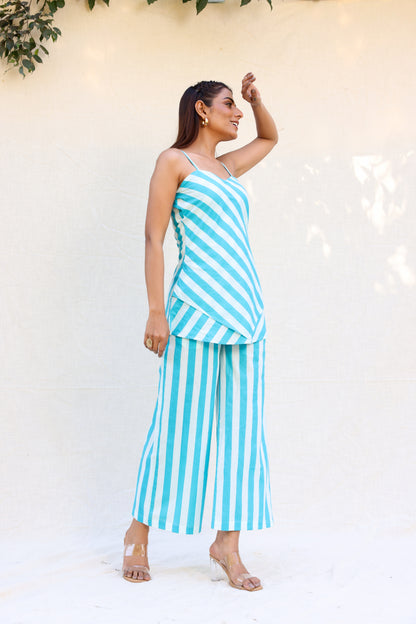 Thick stripped long top with pants