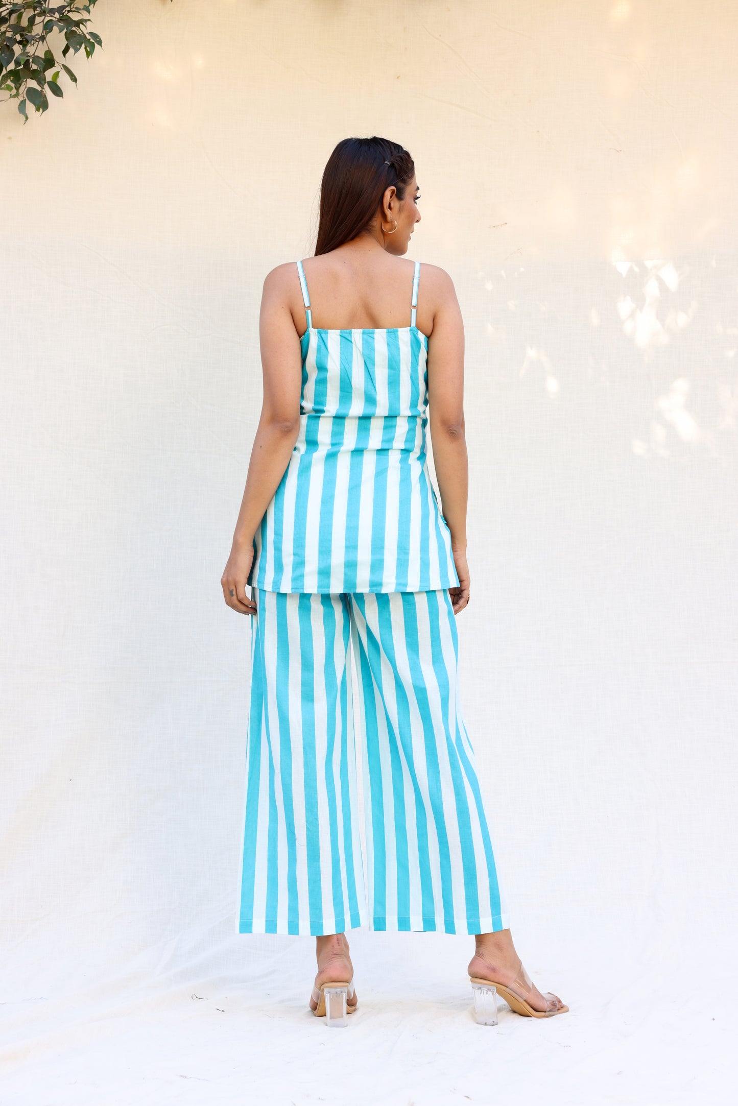 Thick stripped long top with pants