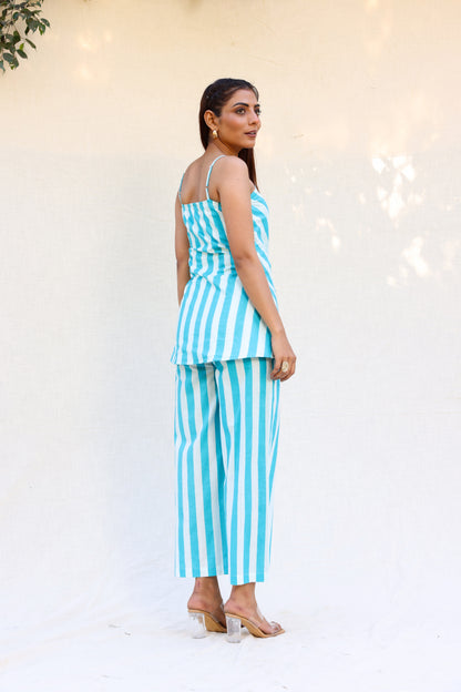 Thick stripped long top with pants