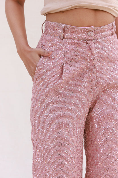 Sequins straight loose pants