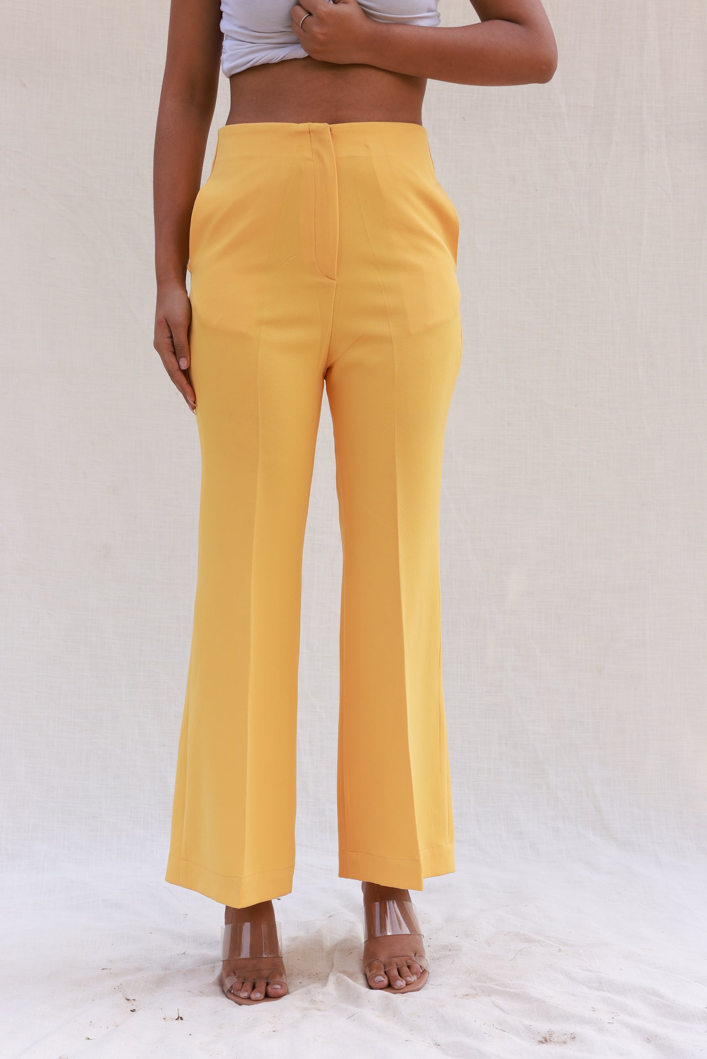 Yellow flarred pants