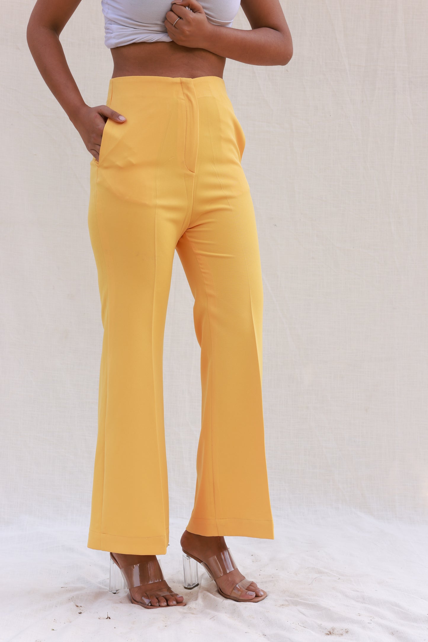 Yellow flarred pants