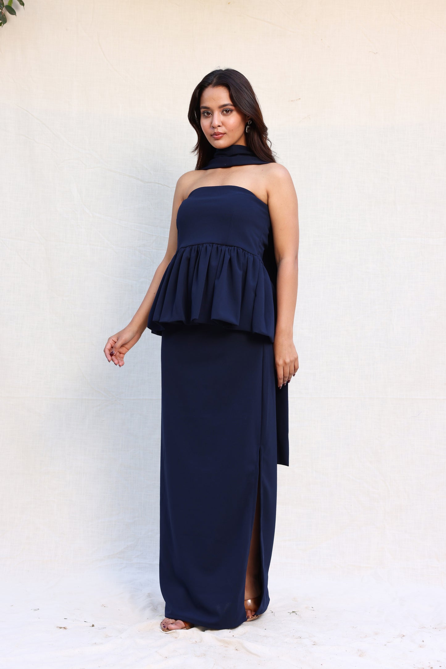 Tube peplum with straight skirt co-ord set