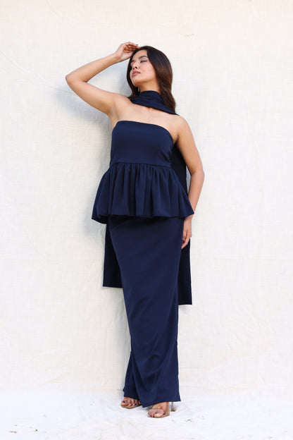 Tube peplum with straight skirt co-ord set