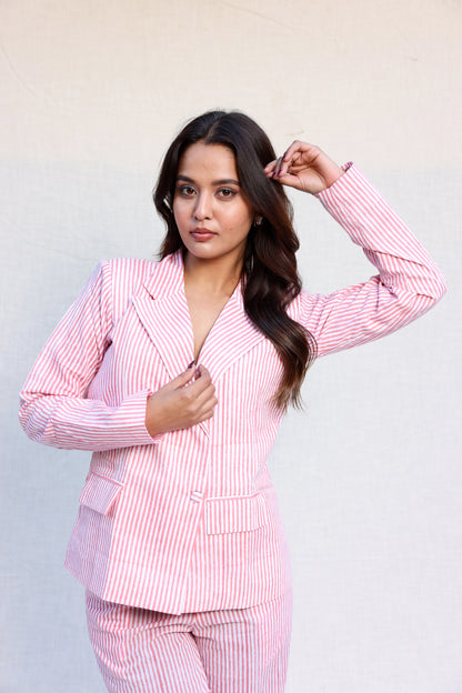 Stripped blazer with pants set
