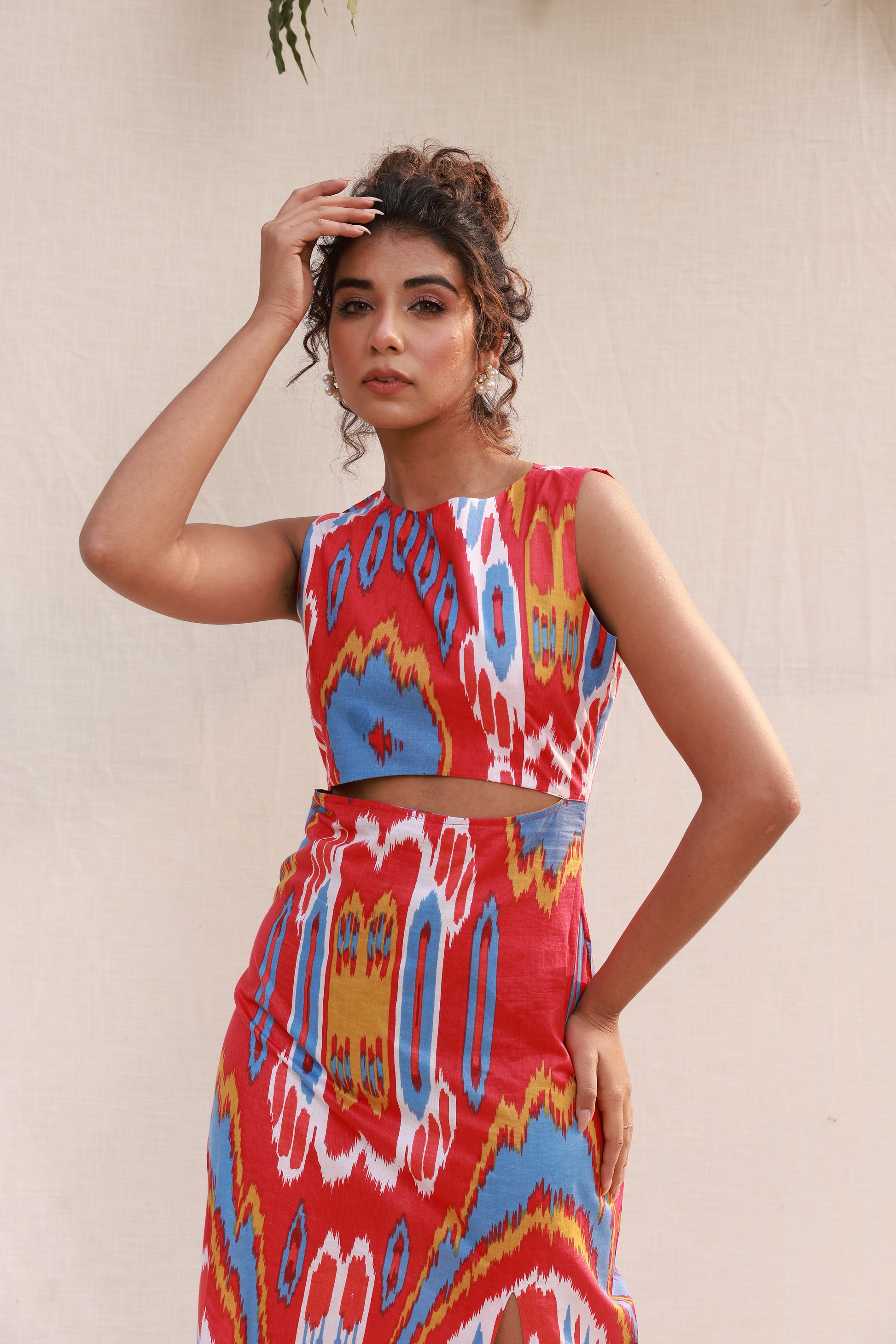 Sleeveless Straight Body Fit Mid Waist Cut-out Dress Moonstruck Sleeveless Straight Body Fit Mid Waist Cut-out Dress Moonstruck