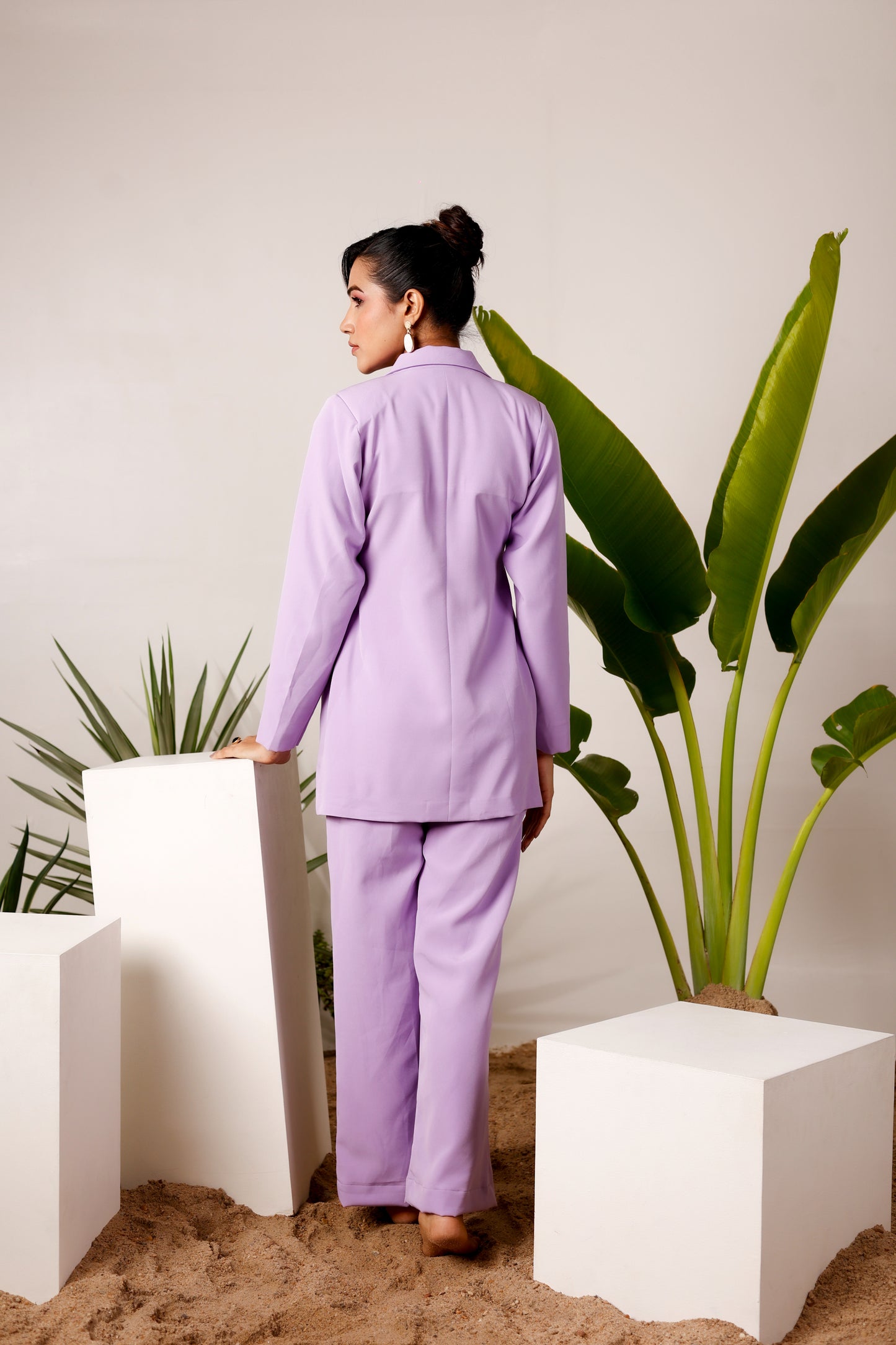 Lilack one button blazer & straight pants suit