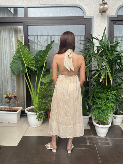 Halter-neck A-line Maxi Dress Moonstruck Halter-neck A-line Maxi Dress Moonstruck