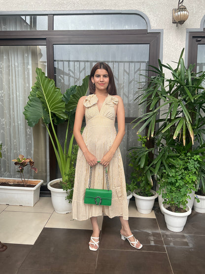 Halter-neck A-line Maxi Dress