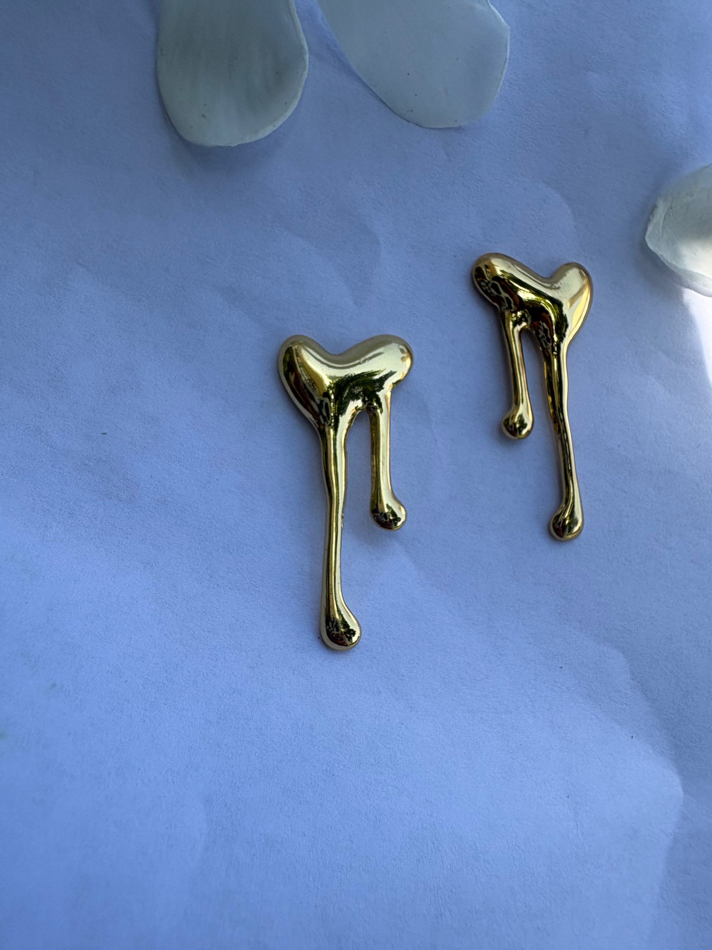 Heart Dripping Statement Earrings