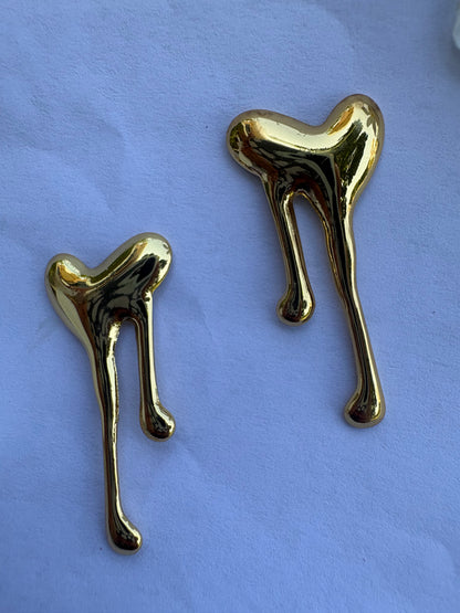 Heart Dripping Statement Earrings