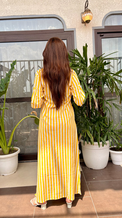 Sunny Stripes Long Shirt Dress