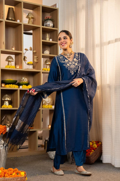 Royal Blue Suit with Dupatta