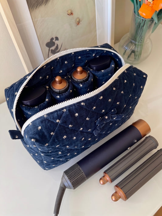 Midnight Bloom Quilted Cotton Pouch Moonstruck