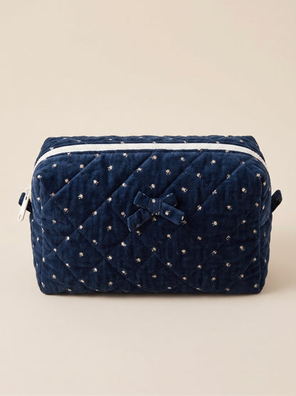 Midnight Bloom Quilted Cotton Pouch Moonstruck