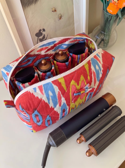 Sunset Ikat Quilted Cotton Multipurpose Pouch Moonstruck