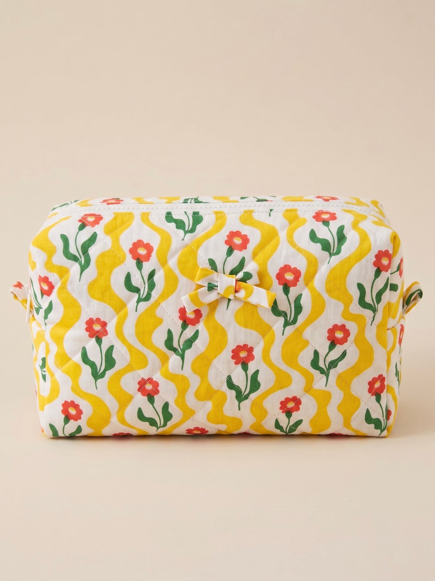 Sunshine Bloom Quilted Cotton Multipurpose Pouch Moonstruck