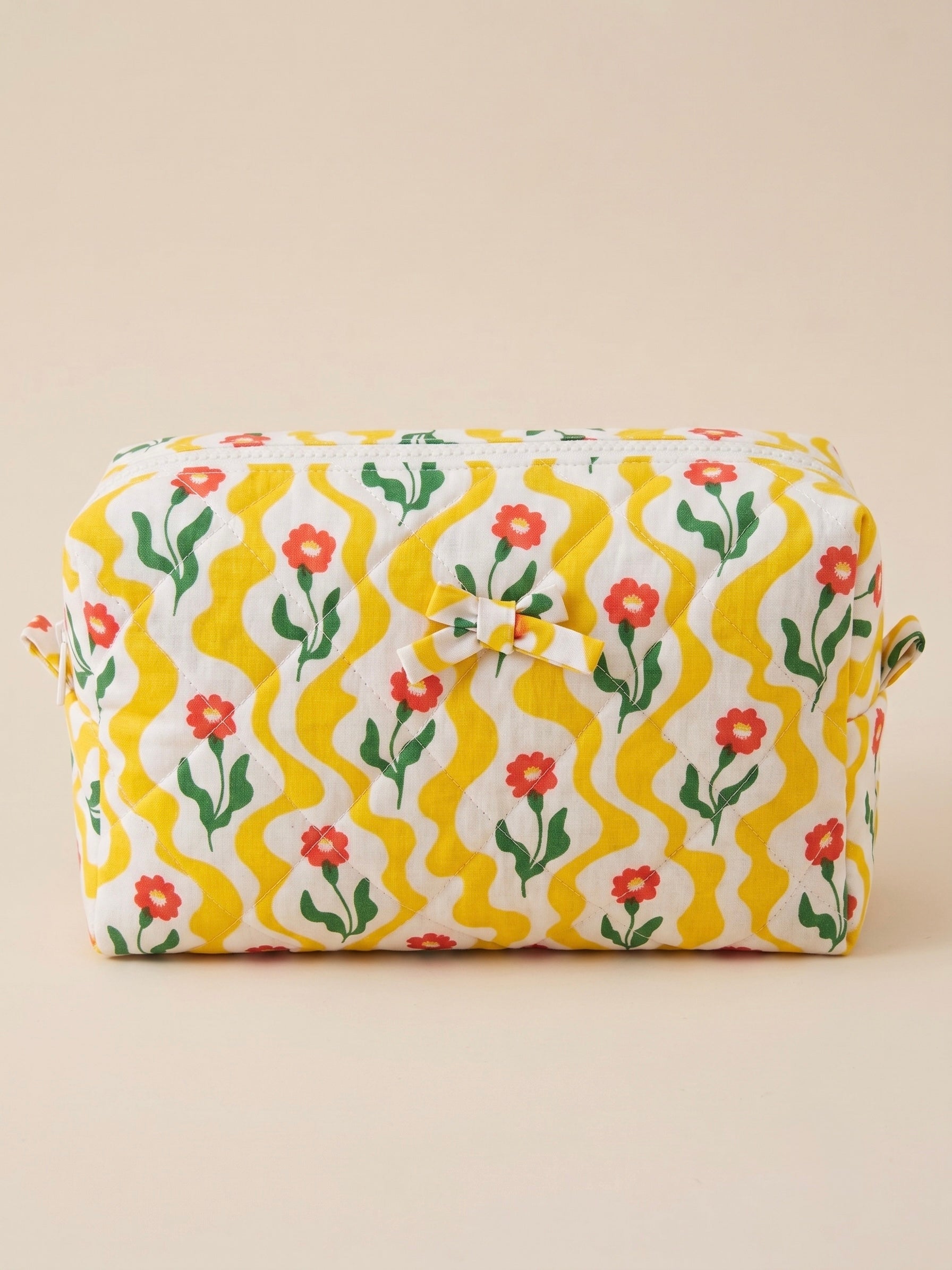 Sunshine Bloom Quilted Cotton Multipurpose Pouch Moonstruck