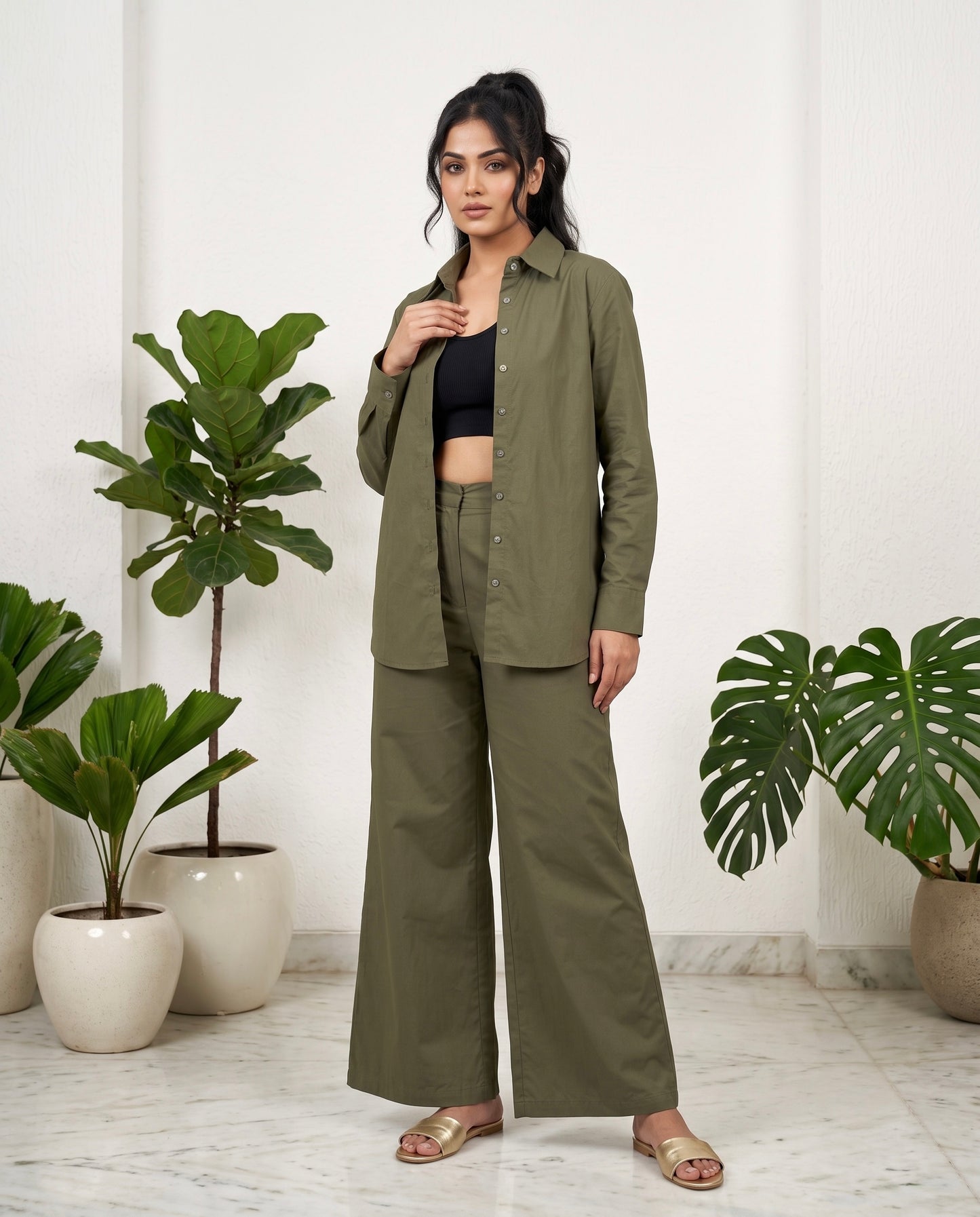 Olive Essence Co-Ord Set Moonstruck