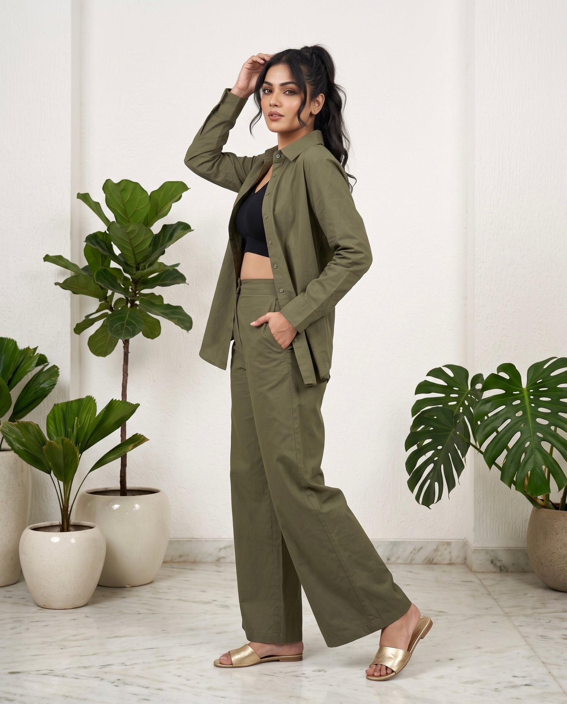 Olive Essence Co-Ord Set Moonstruck