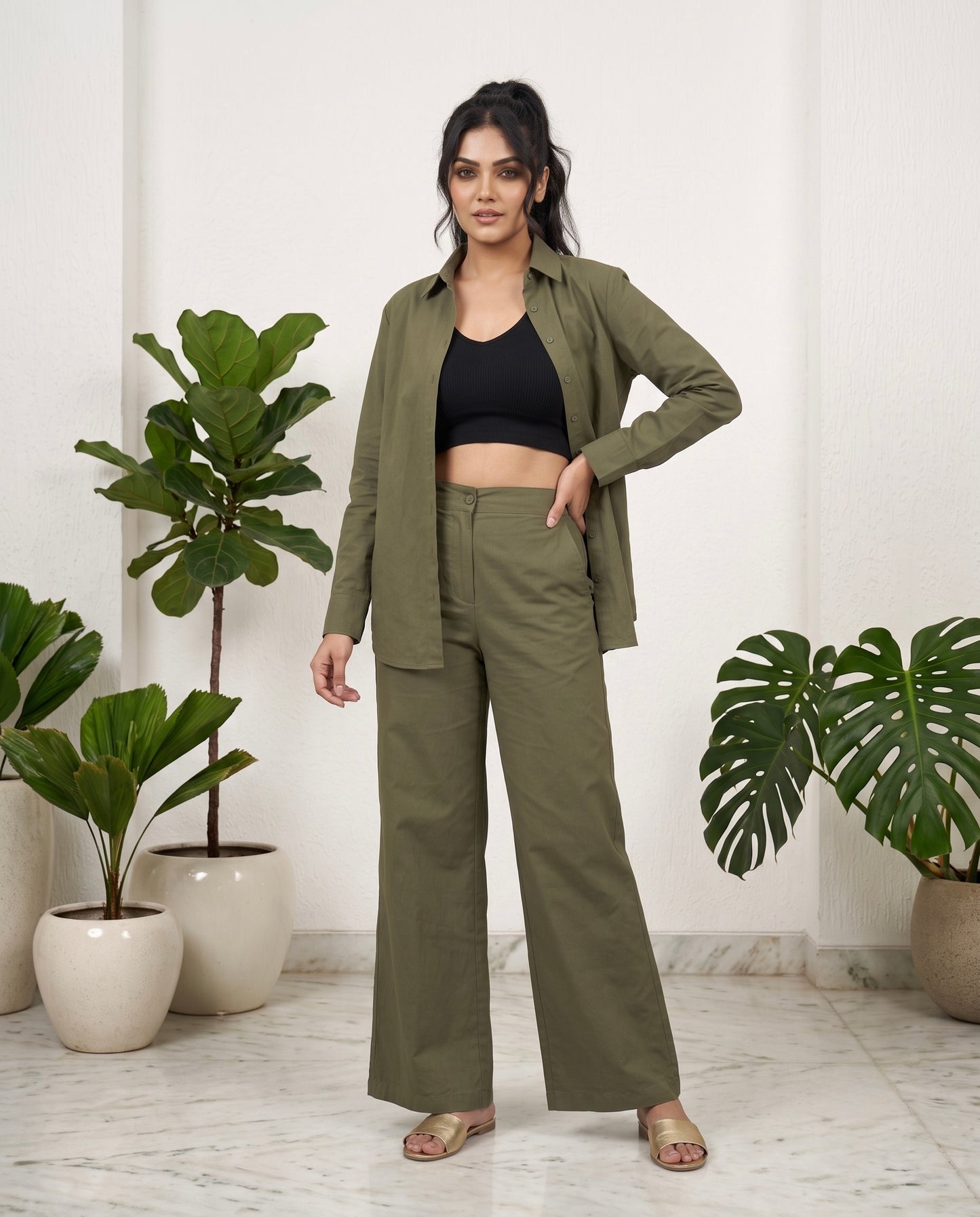 Olive Essence Co-Ord Set Moonstruck