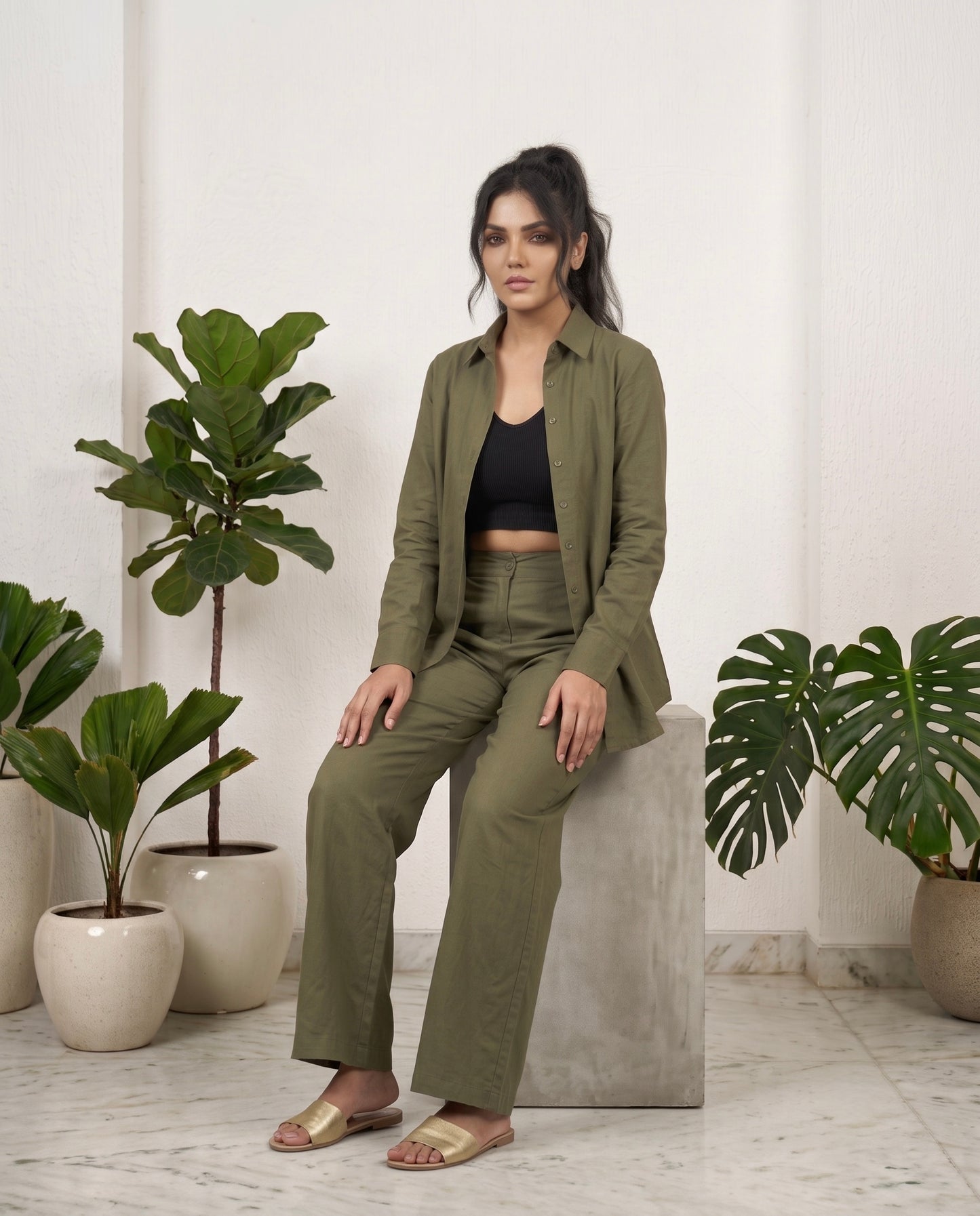 Olive Essence Co-Ord Set Moonstruck