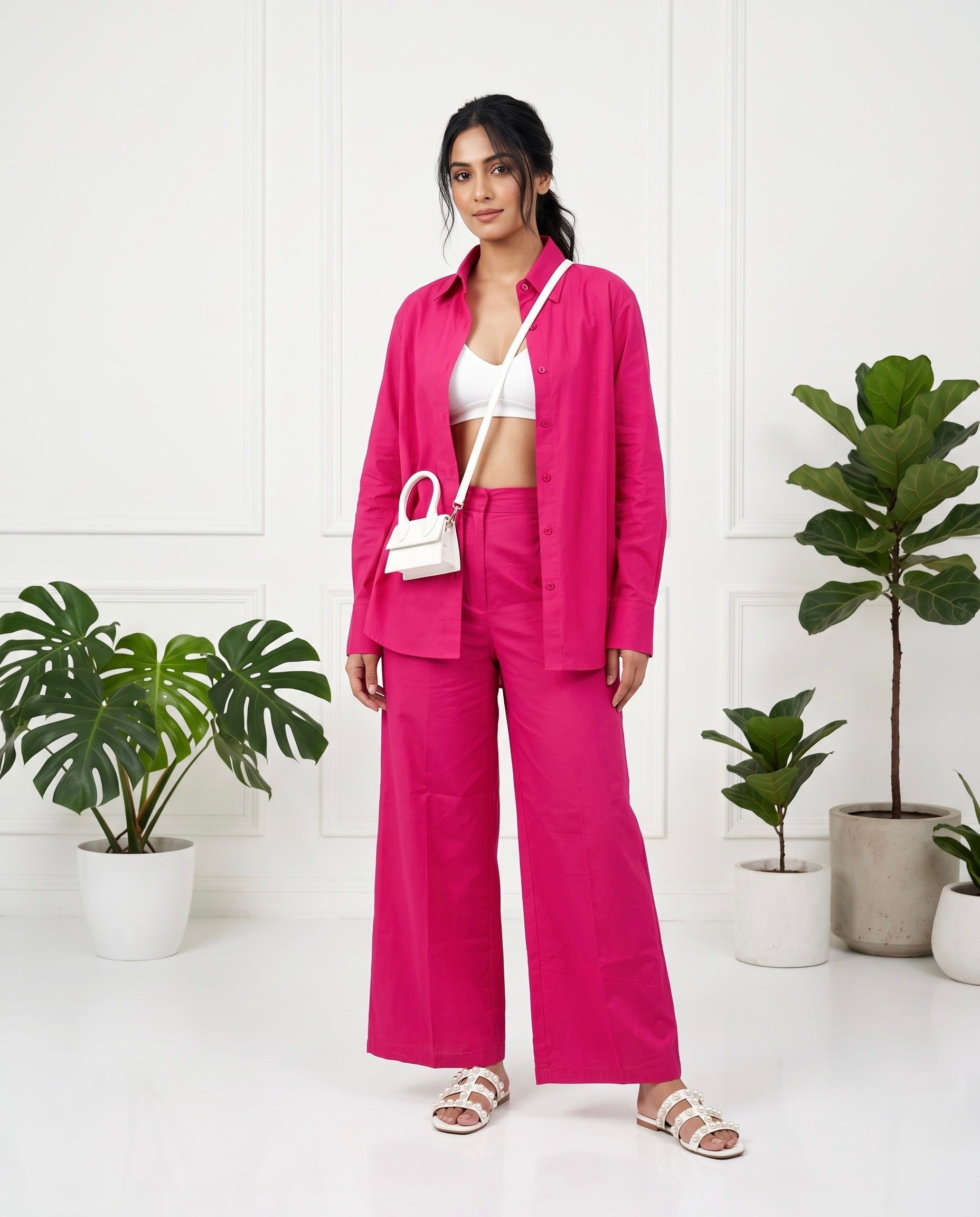 Fuchsia Cotton Co-Ord Set Moonstruck