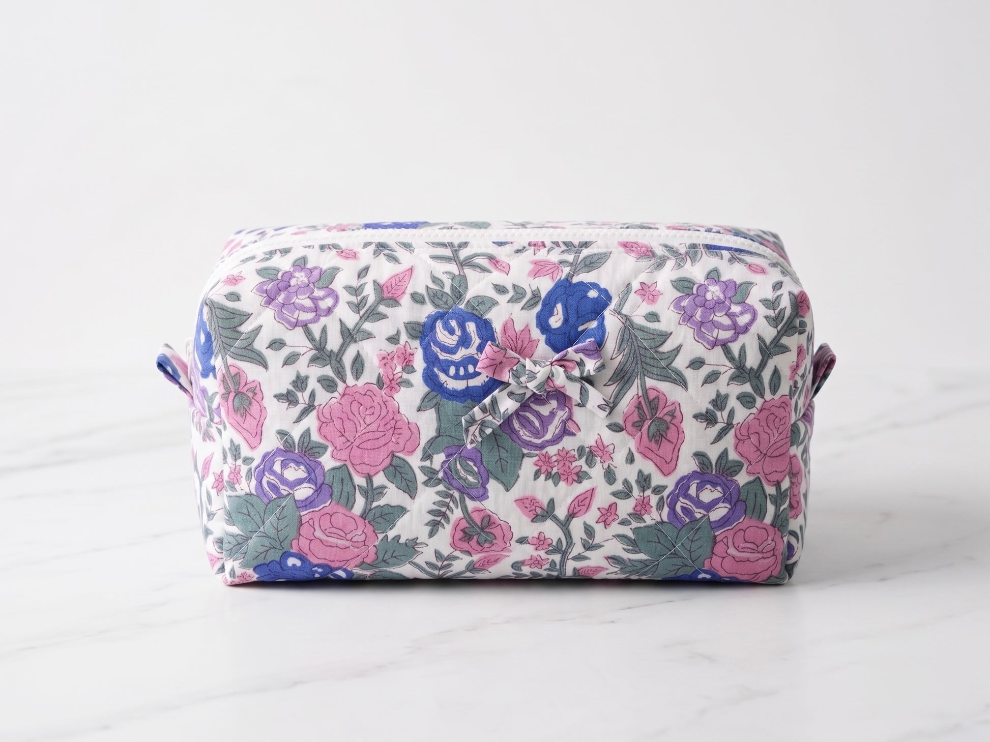 Rose Garden Quilted Cotton Multipurpose Pouch Moonstruck