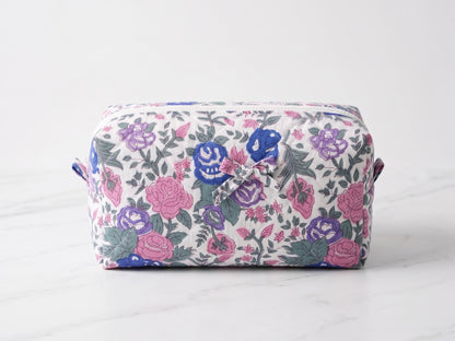 Rose Garden Quilted Cotton Multipurpose Pouch Moonstruck