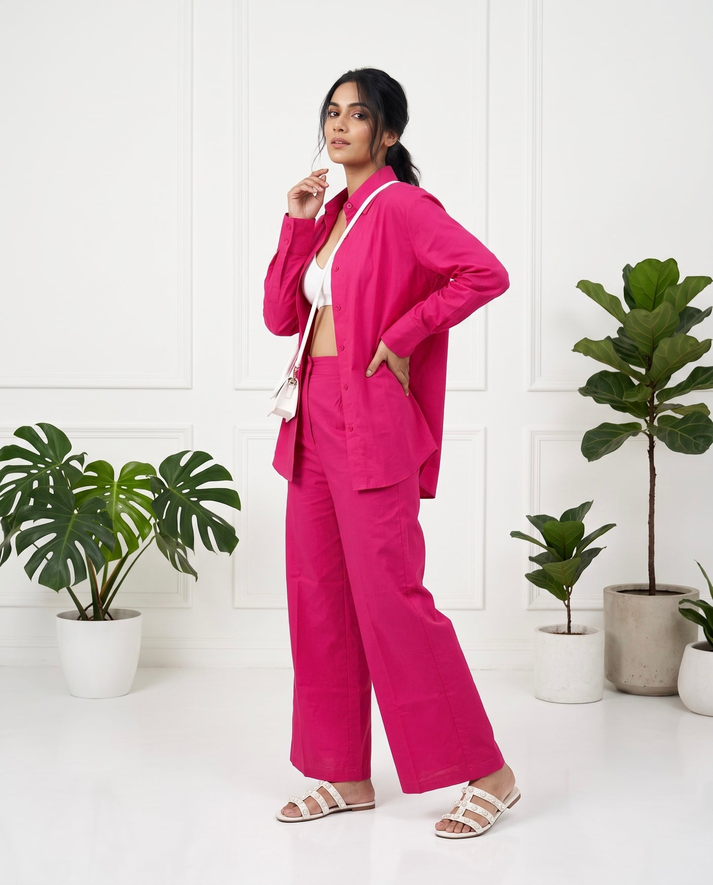 Fuchsia Cotton Co-Ord Set Moonstruck