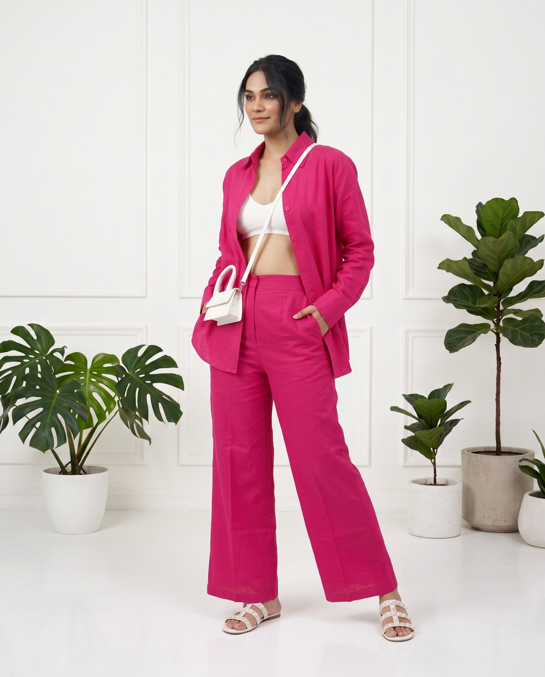Fuchsia Cotton Co-Ord Set Moonstruck