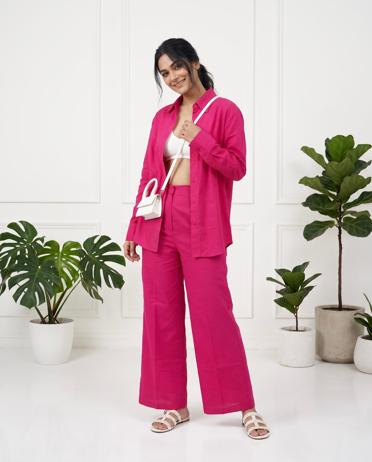 Fuchsia Cotton Co-Ord Set Moonstruck