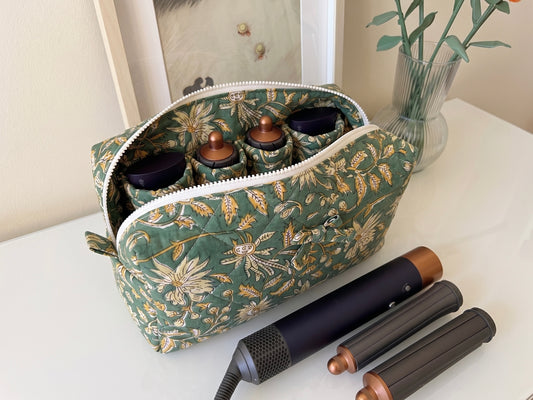 rtisan Floral Quilted Travel Organizer Bag Moonstruck
