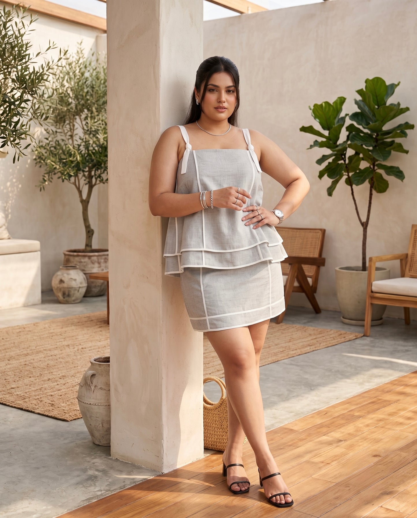 Luna Layered Linen Blend Co-Ord Set Moonstruck