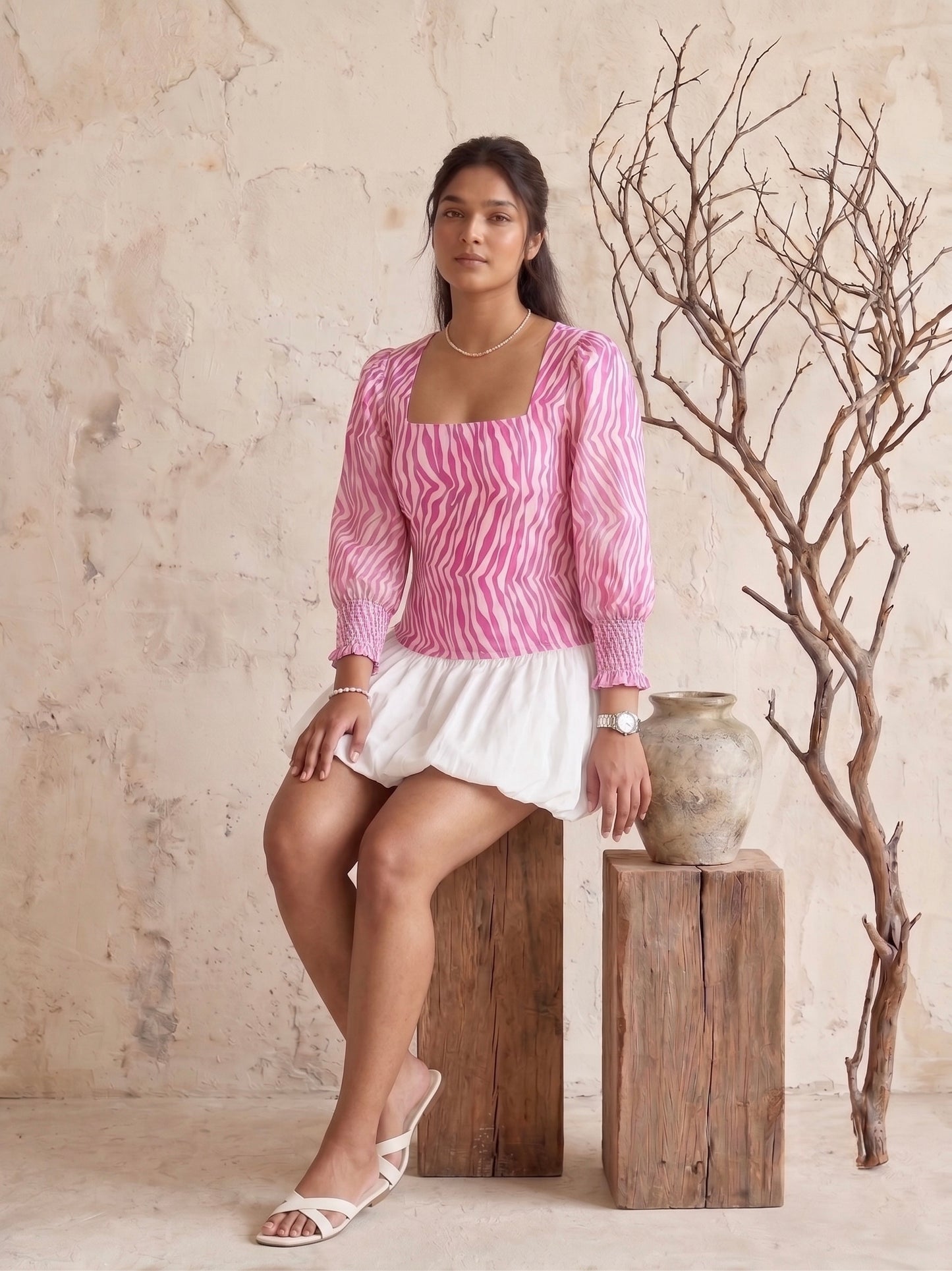 Pink and White Bubble Dress MoonStruck